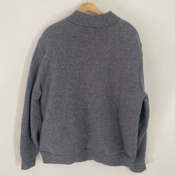 Vtg Winona Knits Full Zip Cardigan Grey Wool Sherpa Lined Grampa-core Sweater 2X - Picture 2 of 12